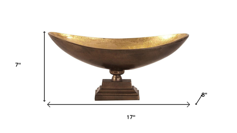 Oblong Footed Centerpiece Bowl - Rust