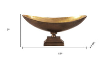 Load image into Gallery viewer, Oblong Footed Centerpiece Bowl - Rust
