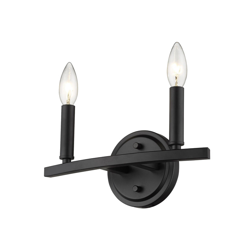 Two Light Wall Sconce - Matte Black