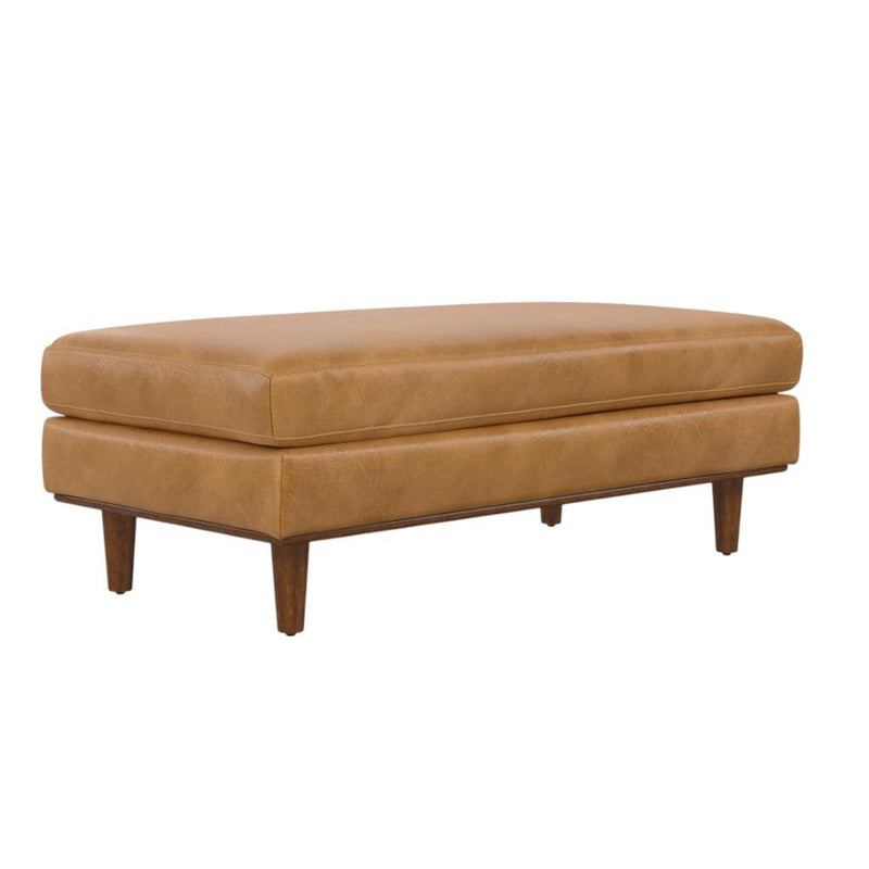 49" Sienna Leather Cocktail Ottoman - Brown