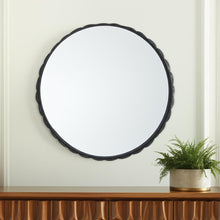 Load image into Gallery viewer, 30" Metal Scalloped Framed Accent Mirror - Black
