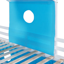 Load image into Gallery viewer, Twin Size Bunk Bed with Slide Blue Tent and Tower - Blue
