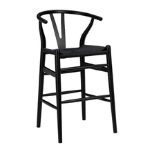 Load image into Gallery viewer, Solid Wood Counter Height Bar Chair - Black
