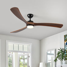Load image into Gallery viewer, Solid Wood Ceiling Fan With Lights And Remote Control Indoor Outdoor Ceiling Fan 3 Wooden Blades Modern Ceiling Fan For Porch Living Room Bedroom

