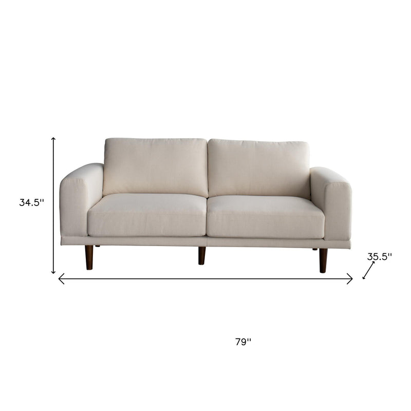 79" Fabric Solid Wood Sofa - Beige