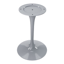 Load image into Gallery viewer, 40" Rounded Marble And Metal Pedestal Base Dining Table - Gray / White
