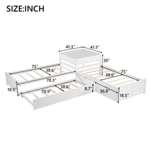 Load image into Gallery viewer, L Shaped Platform Bed With Trundle And Drawers Linked With Built In Desk

