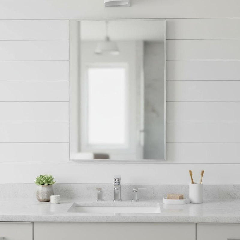Aluminum Framed Bathroom Vanity Mirror - Silver