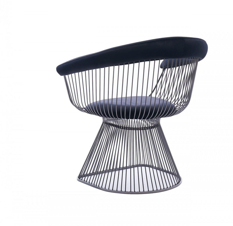 Velvet Metal Windsor Back Dining Arm Chair - Black