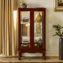 Load image into Gallery viewer, Curio Cabinet Lighted Curio Diapaly Cabinet With Adjustable Shelves And Mirrored Back Panel, Tempered Glass Doors (3 Tier), (E26 Light Bulb Not Included)
