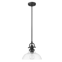 Load image into Gallery viewer, Hanging Light With Glass Dome Shade - Matte Black
