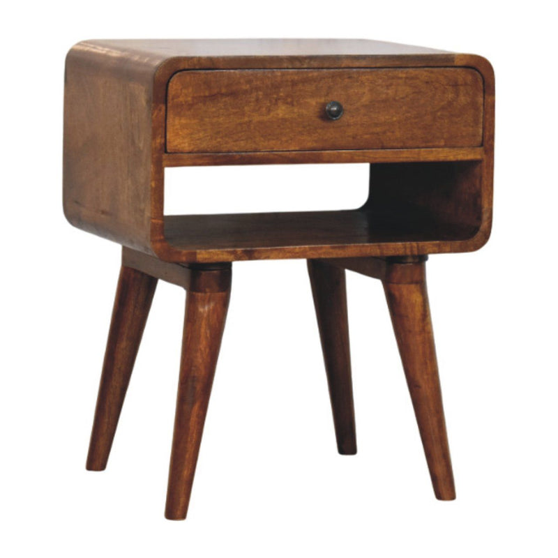 22" Solid Wood One Drawer Nightstand - Brown