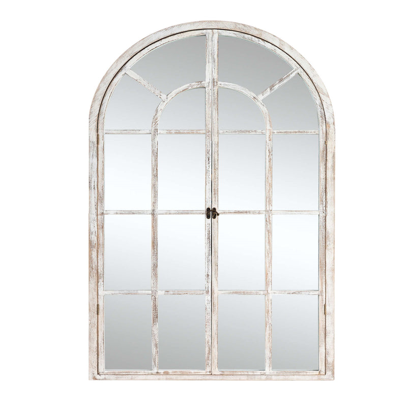 36" Arch Framed Accent Mirror - White