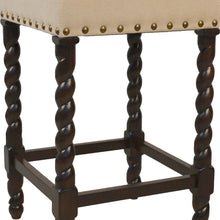 Load image into Gallery viewer, Backless Counter Height Bar Chair With Footrest 24" - Cream and Espresso
