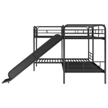 Load image into Gallery viewer, Twin Size L-Shaped Bunk Bed with Slide and Ladder, Black(OLD SKU:GX000615AAB)
