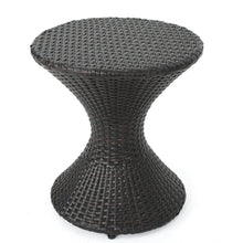 Load image into Gallery viewer, Highest Quality Wicker Hourglass Shaped Side Table - Brown Multi
