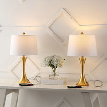 Load image into Gallery viewer, Novelty Table Lamps LED With Empire Shades (Set of 2) - Brass
