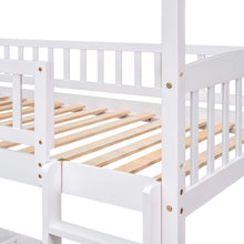 Load image into Gallery viewer, Twin Over Twin Bunk Bed with Slide, House Bed with Slide, White(OLD SKU: LT000214AAK)
