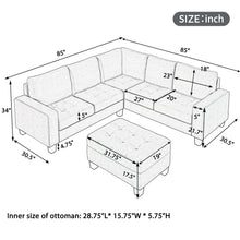 Load image into Gallery viewer, Orisfur. Sectional Corner Sofa L-shape Couch Space Saving with Storage Ottoman &amp; Cup Holders Design for Large Space Dorm Apartment,Light Grey
