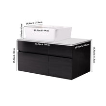 Load image into Gallery viewer, Floating Bathroom Vanity With Sink For Small Bathroom - White / Black
