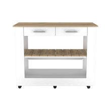 Load image into Gallery viewer, 40" Rolling Kitchen Cart With Storage - Brown / White
