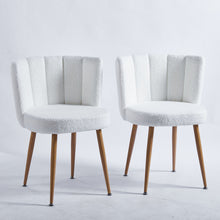 Load image into Gallery viewer, Modern Dining Chair (Set of 2) With Iron Tube Wood Color Legs, Shorthair Cushions And Comfortable Backrest, Suitable For Dining Room, Living Room, Cafe, Simple Structure
