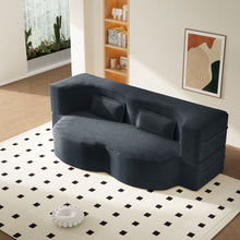 Load image into Gallery viewer, Modern Floor Sofa With 2 Pillows, Convertible Twin Size Folding Mattress For Living Room
