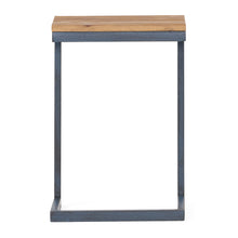 Load image into Gallery viewer, Wood Iron End Table - Natural / Blue

