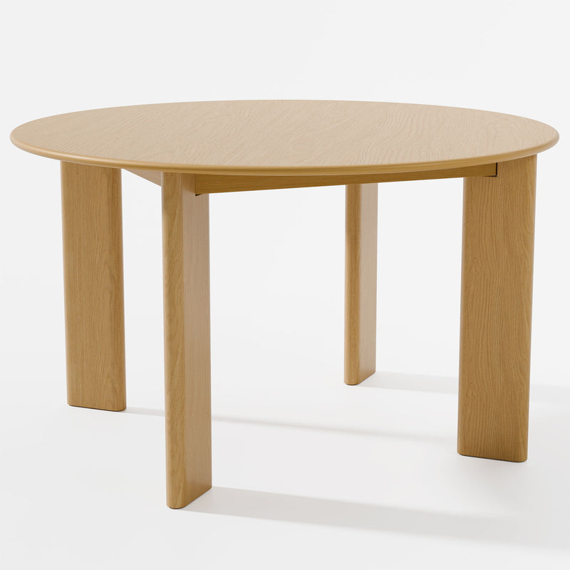 51" Solid Wood Round Top Dining Table - Beige