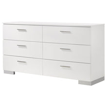 Load image into Gallery viewer, Dulcey - 6 Drawer Dresser With Accents, Bedroom Storage - Gloss White
