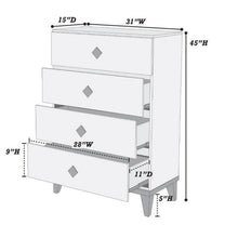 Load image into Gallery viewer, Bedroom Chest Of Drawers With 4 Drawer Storage - Gray / Gray
