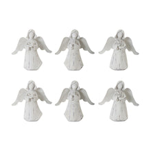 Load image into Gallery viewer, Washed Poly Angel Figurine Tabletop Sculpture (Set of 6) - White
