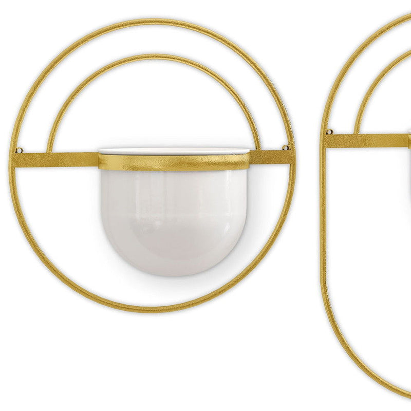 Wall Planters (Set of 3) - Gold / White