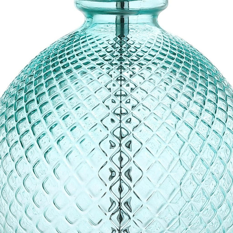 26" Novelty Table Lamp LED With Drum Shade - Aqua