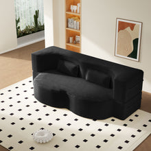 Load image into Gallery viewer, Modern Floor Sofa With 2 Pillows, Convertible Twin Size Folding Mattress For Living Room
