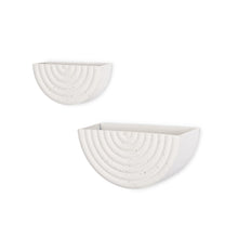 Load image into Gallery viewer, Geometric Half Moon Wall Planters (Set of 2) - White
