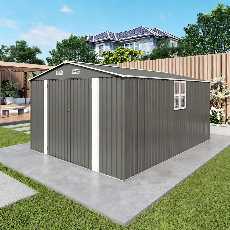 Outdoor Storage Shed With Lockable Doors