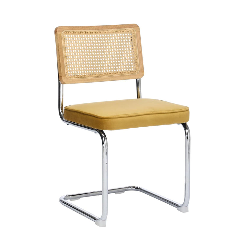Tufted Stainless Steel Partially Open Back Dining Side Chairs (Set of 2) - Gold / Silver