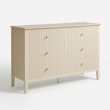 Load image into Gallery viewer, Modern 6 Drawer Fluted Dresser
