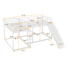 Load image into Gallery viewer, Full and Twin Size L-Shaped Bunk Bed with Slide and Short Ladder, White
