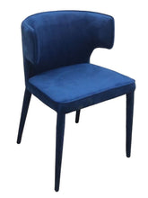 Load image into Gallery viewer, Upholstered Velvet Wing Back Dining Arm Chair - Blue
