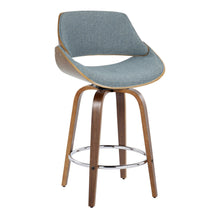 Load image into Gallery viewer, Fabrizzi - Mid Century Modern Fixed Height Counter Stool With Swivel With Round Footrest (Set of 2)
