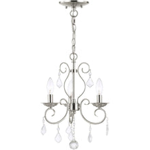 Load image into Gallery viewer, 17'' Three-Light Dimmable Chandelier With Shades - Nickel / Pearl Silver

