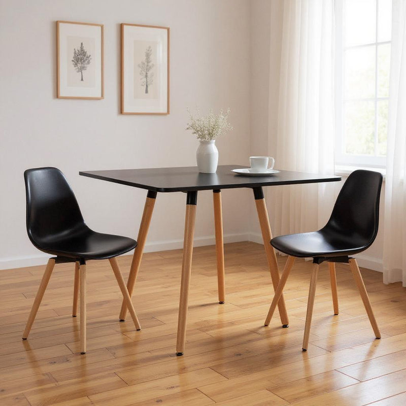32" Wood Square Dining Table - Black