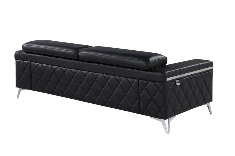 Italian Leather Sofa (720449) - Black