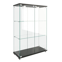 Load image into Gallery viewer, Modern Display Cabinet With LED Lights, Transparent Tempered Glass 2 Door Storage Case With 3 Shelves
