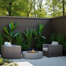 Load image into Gallery viewer, Patio Conversation Set For 2 With Cushions And Fire Pit - Brown
