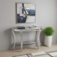 Load image into Gallery viewer, Mirrored Glass Half Circle Console Table With Storage - Silver
