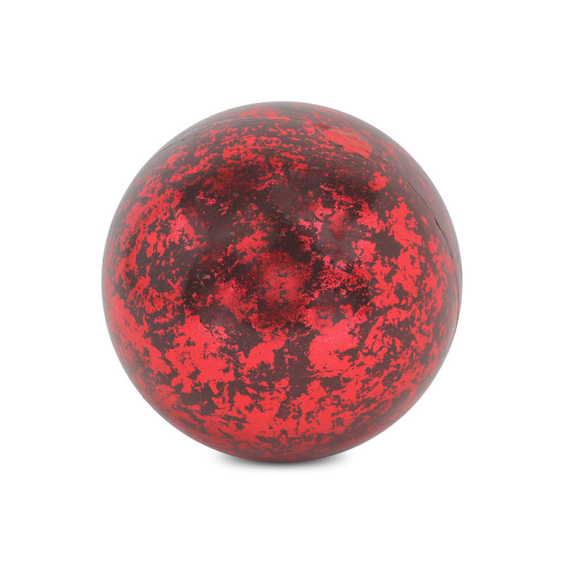 Mache Hand Painted Orb Decorative Orb - Red