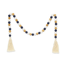 Load image into Gallery viewer, Hand Painted Decorative Tassel - Blue / Natural / White
